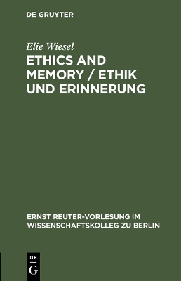 Ethics and Memory / Ethik und Erinnerung book