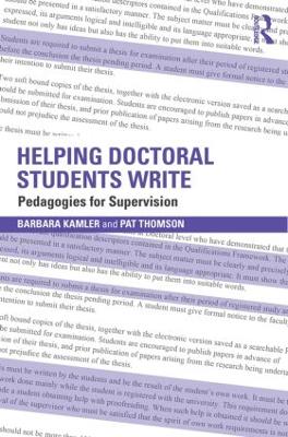 Helping Doctoral Students Write book