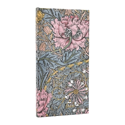 2026 Morris Pink Honeysuckle (William Morris) Slim 12-month Horizontal Hardcover Flexi Dayplanner 2026 (Elastic Band Closure) book