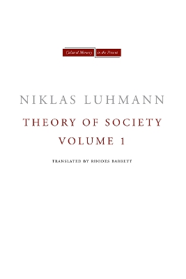Theory of Society, Volume 1 book