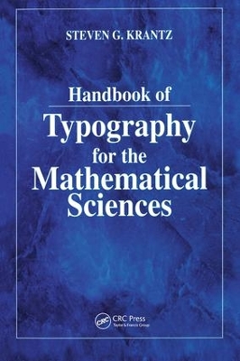 Handbook of Typography for the Mathematical Sciences book
