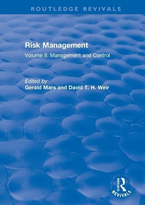 Risk Management: Volume II: Management and Control book