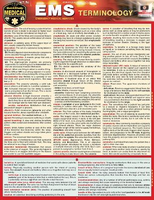 EMS Terminology: A Quickstudy Laminated Reference Guide book