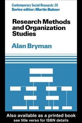 Research Methods and Organization Studies book