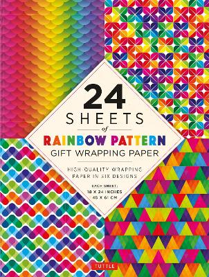 Rainbow Patterns Gift Wrapping Paper - 24 sheets: 18 x 24