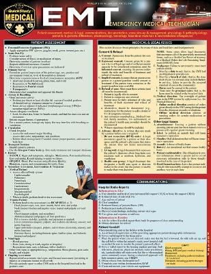 Emt- Emergency Medical Technician: A Quickstudy Laminated Reference Guide book