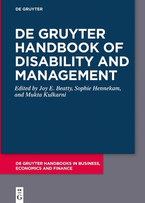 De Gruyter Handbook of Disability and Management book