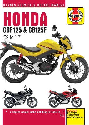 Honda CBF125 & CB125F ('09 To '17) book