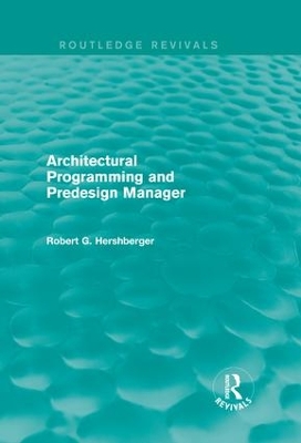 Architectural Programming and Predesign Manager book
