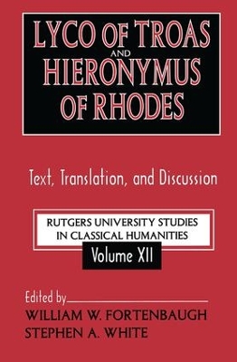 Lyco of Troas and Hieronymus of Rhodes book