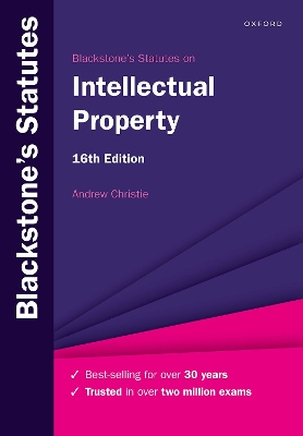 Blackstone's Statutes on Intellectual Property by Andrew Christie