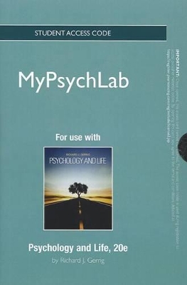 NEW MyLab Psychology without Pearson eText -- Standalone Access Card -- for Psychology and Life by Richard Gerrig