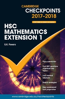 Cambridge Checkpoints HSC Mathematics Extension 1 2017-18 book