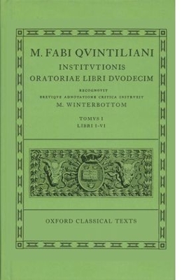 Quintilian Institutionis Oratoriae Vol. I book