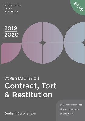 Core Statutes on Contract, Tort & Restitution 2019-20 book