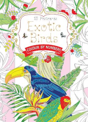 Exotic Birds Postcard Book: Colour by Numbers book