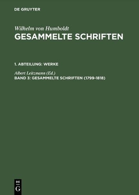 Gesammelte Schriften, Band 3, Gesammelte Schriften (1799-1818) book
