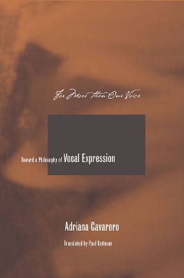 For More than One Voice by Adriana Cavarero