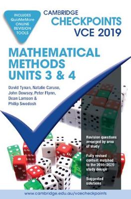 Cambridge Checkpoints VCE Mathematical Methods Units 3 and 4 2019 and QuizMeMore book