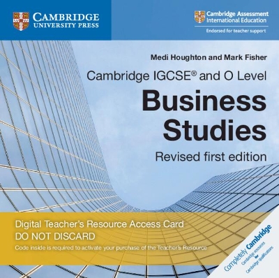 Cambridge IGCSE® and O Level Business Studies Revised Digital Teacher's Resource Access Card 3 Ed book