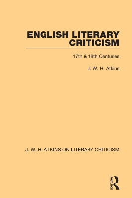 English Literary Criticism: 17th & 18th Centuries book