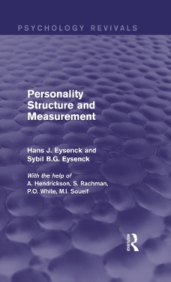 Personality Structure and Measurement (Psychology Revivals) book