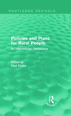 Policies and Plans for Rural People book