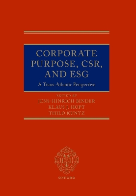 Corporate Purpose, CSR, and ESG book