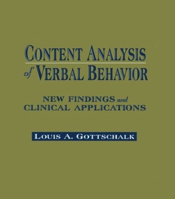 Content Analysis of Verbal Behavior book