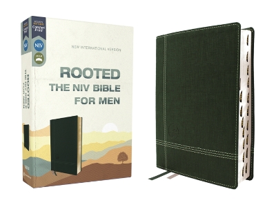 Rooted: The NIV Bible for Men, Leathersoft, Green, Comfort Print book