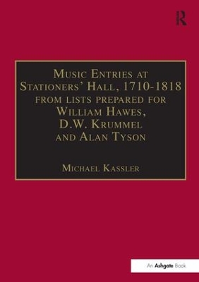 Music Entries at Stationers Hall, 1710-1818 book