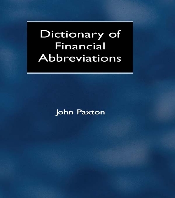 Dictionary of Financial Abbreviations book