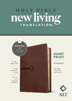 NLT Compact Giant Print Bible, Filament Edition, Mahogany book