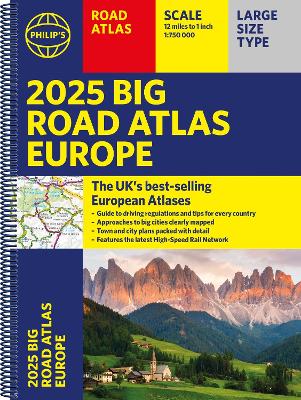 2025 Philip's Big Road Atlas of Europe: (A3 Spiral Binding) book