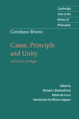 Giordano Bruno: Cause, Principle and Unity book