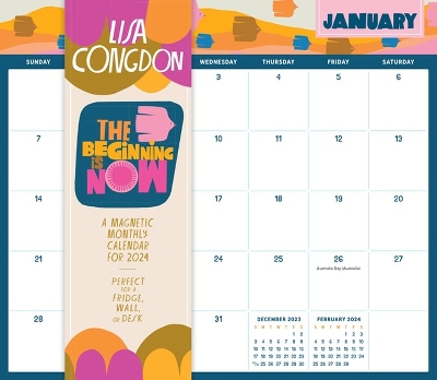 Lisa Congdon The Beginning Is Now: A Magnetic Monthly Calendar 2024: Perfect for a Fridge, Wall, or Desk book