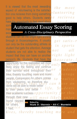 Automated Essay Scoring: A Cross-disciplinary Perspective by Mark D. Shermis