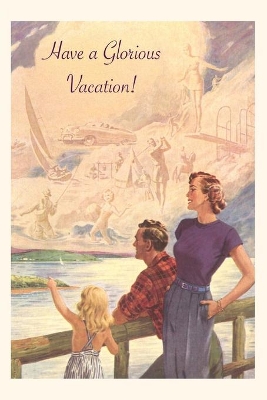 Vintage Journal Family looking at the Sea Postcard book