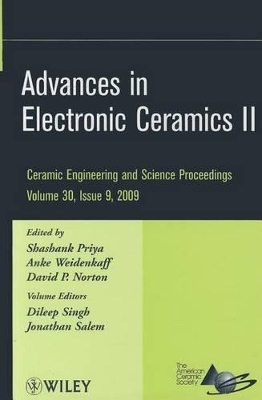 Advances in Electronic Ceramics II Cesp V30 Issue 9 book