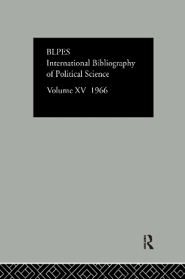 International Bibliography of Political Sciences book