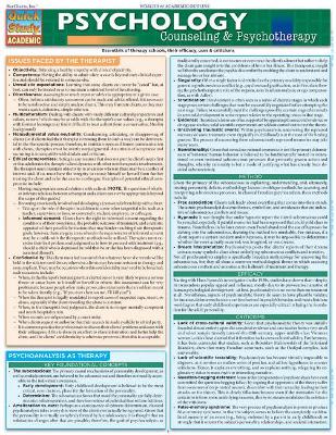 Psychology: Counseling & Psychotherapy by BarCharts, Inc.