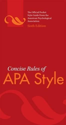 Concise Rules of APA Style book