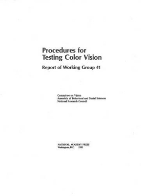 Procedures for Testing Color Vision book