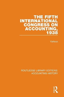 The Fifth International Congress on Accounting, 1938 book