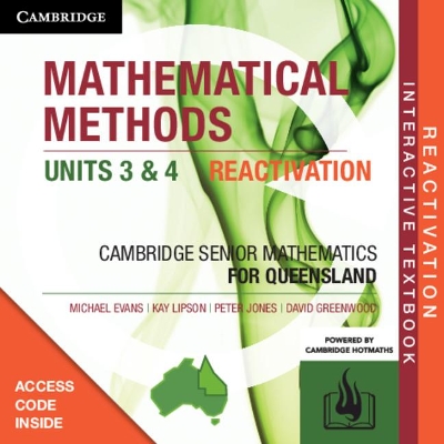 Mathematical Methods Units 3&4 for Queensland Reactivation Card by Michael Evans