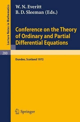 Conference on the Theory of Ordinary and Partial Differential Equations book