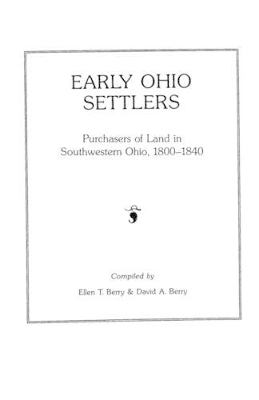 Early Ohio Settlers book