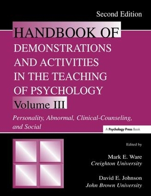 Handbook of Demonstrations and Activities in the Teaching of Psychology by Mark E. Ware