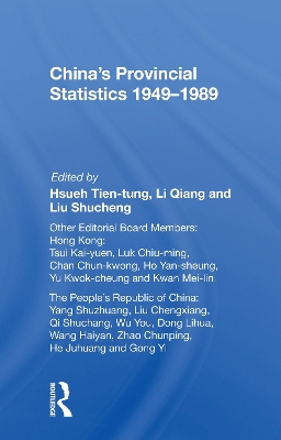 China's Provincial Statistics, 1949-1989 book