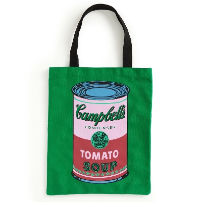 Warhol Soup Can Canvas Tote Bag - Green book